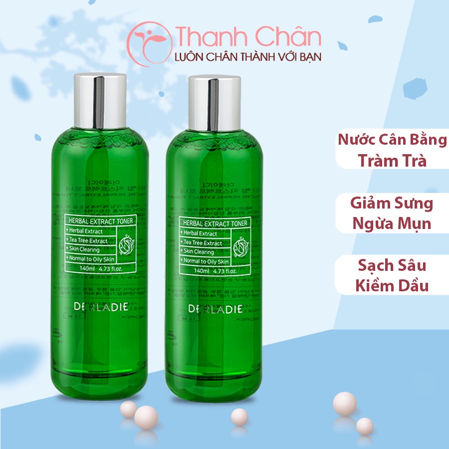 Nước Hoa Hồng Giảm Mụn Derladie Herbal Extract Toner 140ml