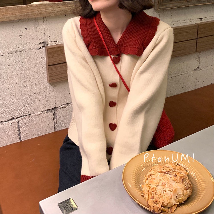 Áo Khoác Cardigan Dệt Kim Cổ Búp Bê Xinh Xắn Cho Nữ  tao bao