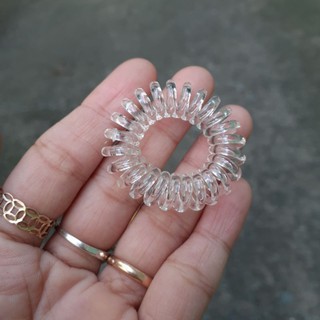 Lò xo cột tóc trắng trong (cỡ trung 2.5cm)