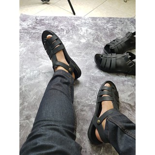 sandal chiến binh DA BÒ SÁP