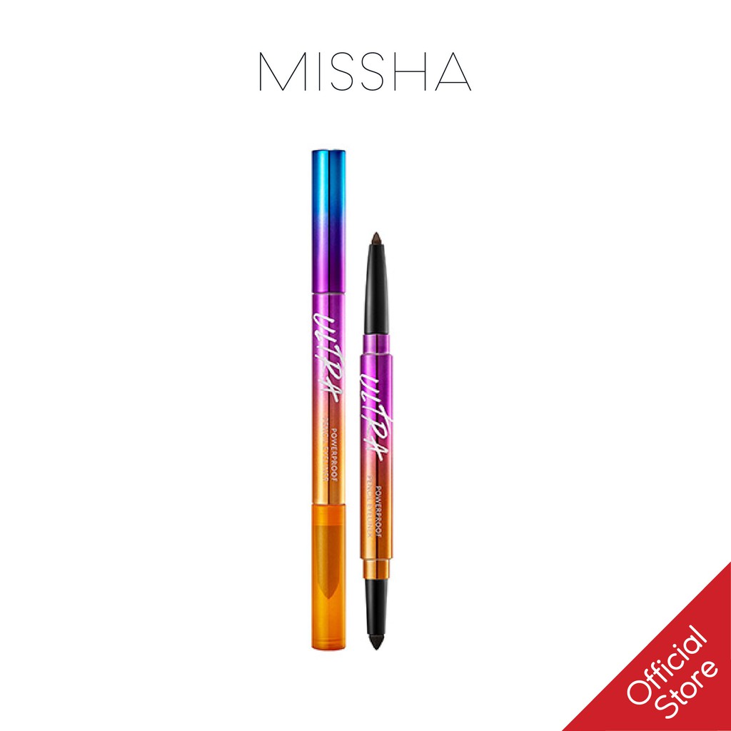 Chì Kẻ Mắt Không Trôi 2 Đầu Missha Ultra Powerproof Pencil Eyeliner 8g