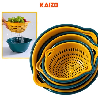Set rổ kèm chậu rửa rau củ hoa quả tiện lợi - dụng cụ nhà bếp thông minh nhựa cao cấp KAIZO MART