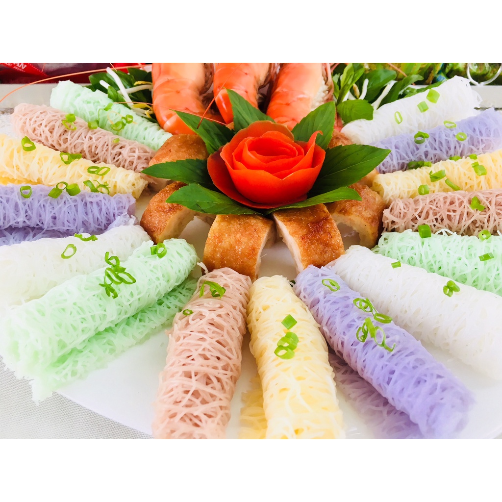 Bánh hỏi khô Sa Đéc Phú Khang (lá dứa, trắng, gạo lứt, 3 màu) - Gói 300gr