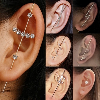 1 Bông Tai Đeo Vành Tai Không Gây Dị Ứng Đính Đá Zircon Đơn Giản Dành Cho Nữ