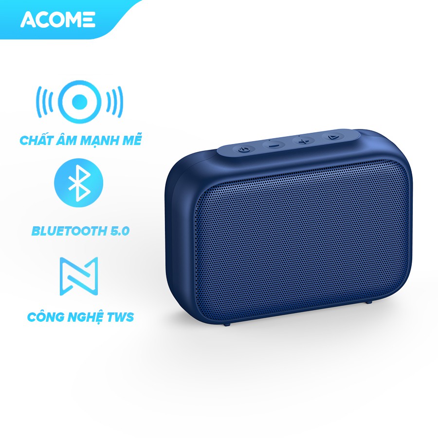 [Mã ELRVA30K giảm 7% đơn 99K] Loa Bluetooth ACOME A1 Công Suất 5W Hỗ Trợ TWS Ghép Đôi 2 Loa Âm Thanh Vòm Âm Bass Trầm