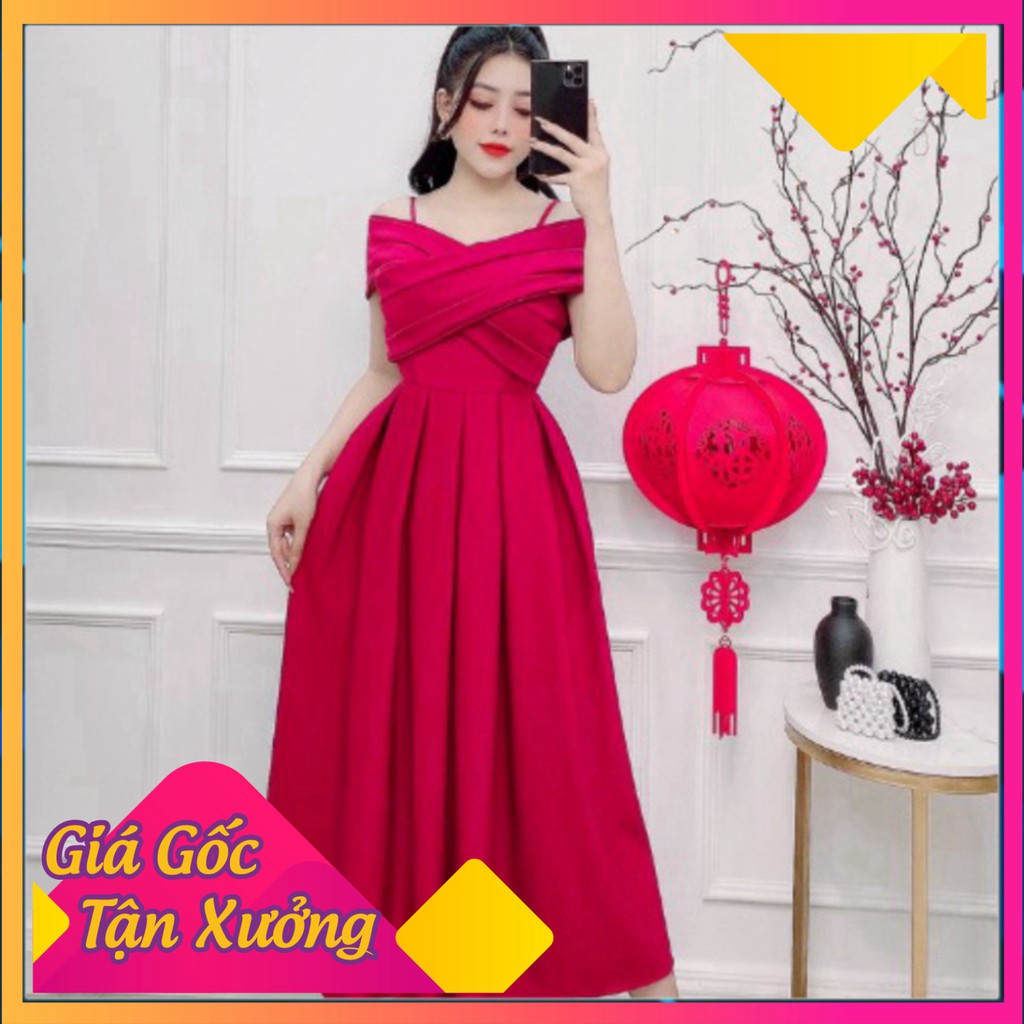 [Trợ Giá] Đầm Dự Tiệc Trề Vai Thời Trang Nữ Hot 20210