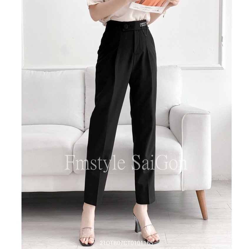 Quần tây baggy lưng dây phối xích ulzzang thời trang nữ Fmstyle Saigon 21QTB07CT0101