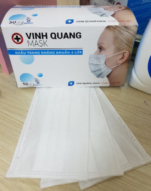 Khẩu trang kháng khuẩn 4 lớp trắng VINH QUANH Mask