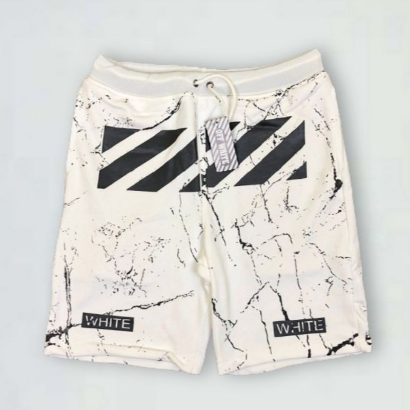 Off-White Quần Short Off-White Họa Tiết Đá Cẩm Thạch / Galaxy Cá Tính