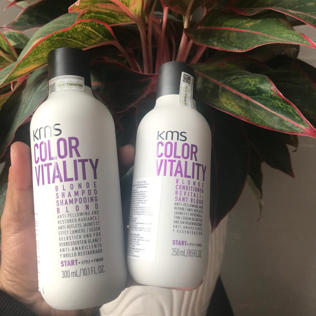 Dầu gội xả khử sắc tố vàng KMS COLORVITALITY BLONDE 300ml/250ml