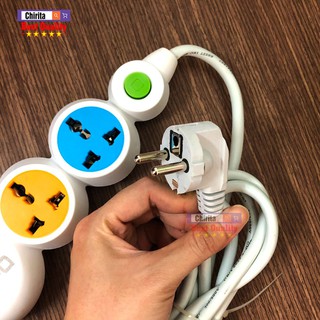 Ổ Cắm Điện Đa Năng 2 Phích Cắm 3 chấu - Có 3 Cổng Sạc USB MLP-303