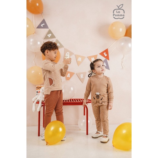 La Pomme Bộ dài tay chú cừu vui vẻ AW2021