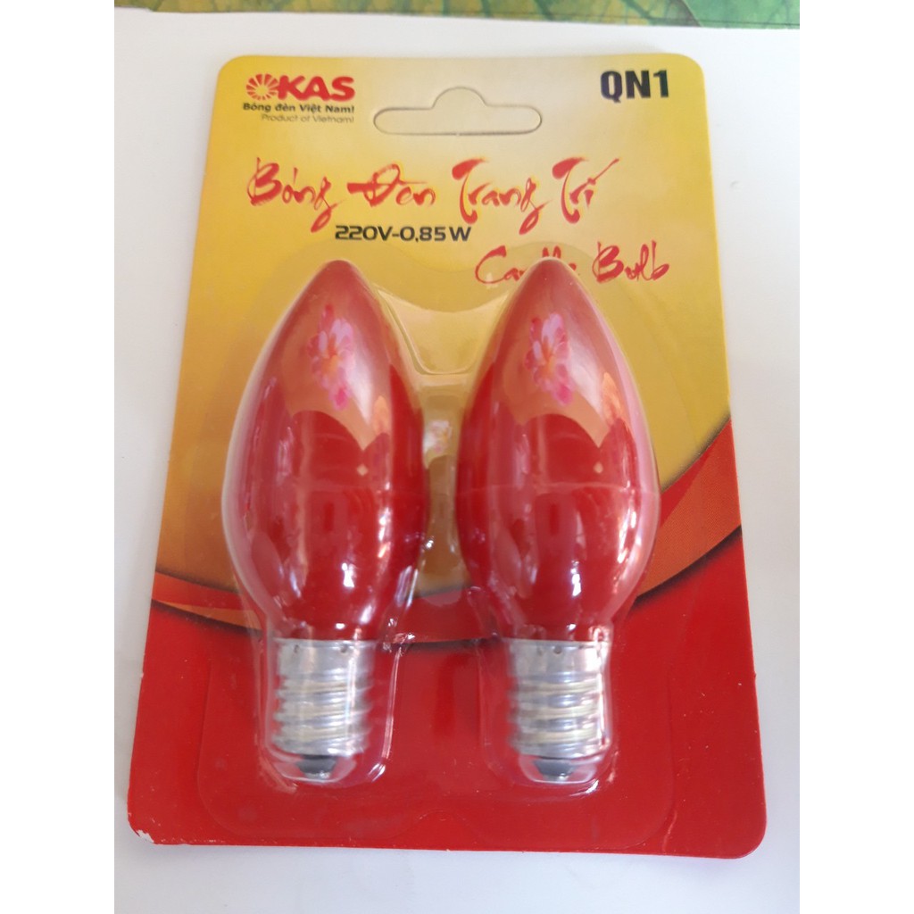 Set 2 bóng đèn nhót LED - Đèn thờ - OKAS màu đỏ