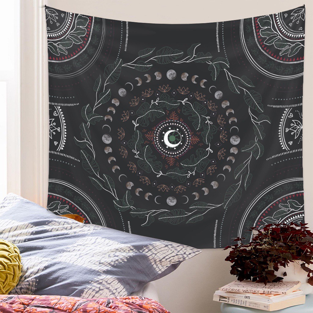Thảm Treo Tường Trang Trí In Hình Cây Cối/Mặt Trăng Ảo Giác Kiểu Bohemia