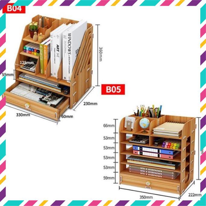 [SIÊU SALES] KỆ ĐỂ ĐỒ VĂN PHÒNG BẰNG GỖ TẶNG KÈM 1 GƯƠNG ĐỂ BÀN MINI VÀ 1 HỘP BÚT ĐỰNG ĐIỆN THOẠI