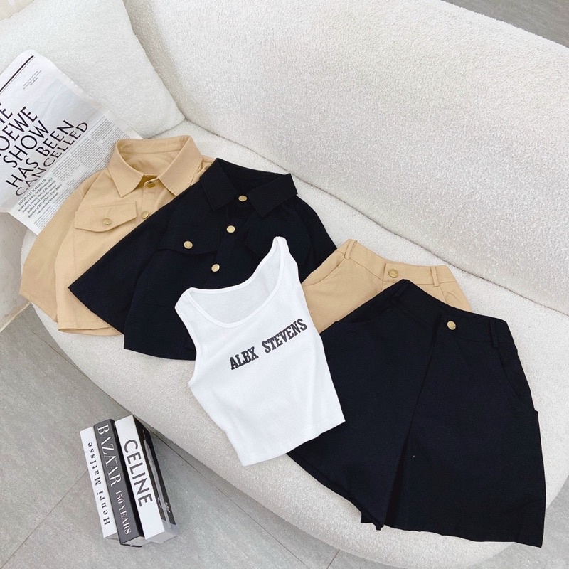 SET KAKI 3 MÓN ÁO ALBX + SHORT 2M