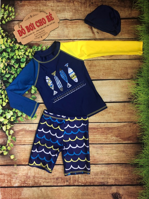Bộ bơi dài tay phối màu | BigBuy360 - bigbuy360.vn