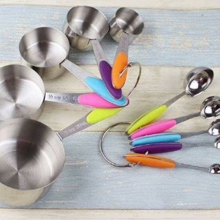 Bộ cup + thìa đong inox đẹp