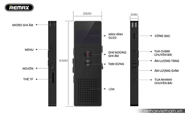 Máy ghi âm REMAX RP1 chính hãng BM-01156
