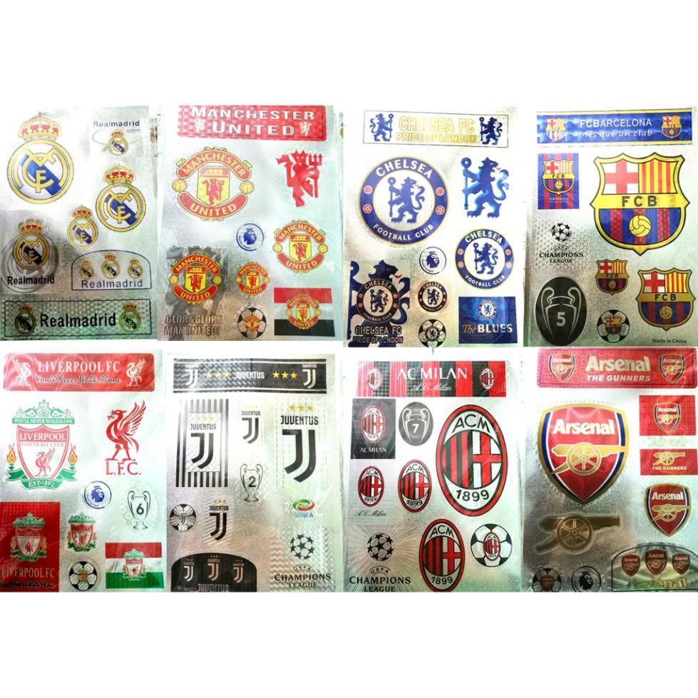 Bộ sticker Decal dán các CLB bóng đá