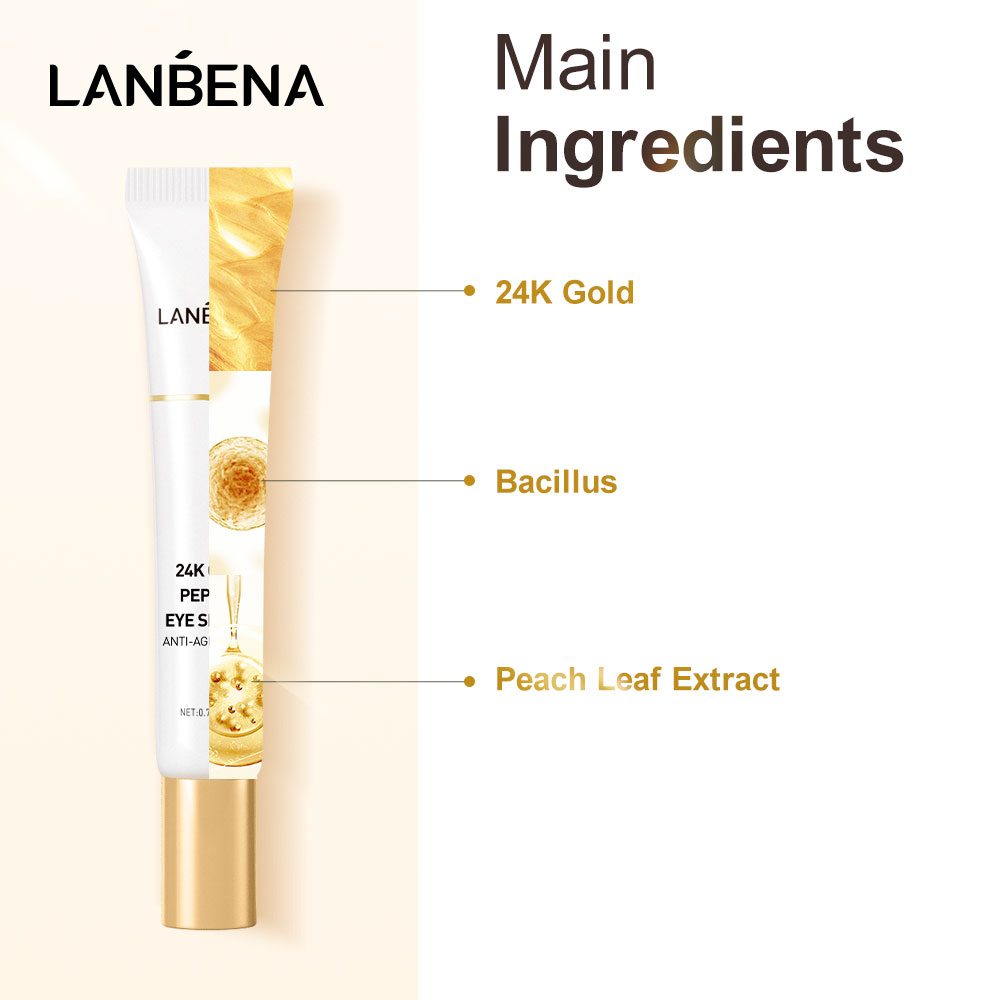 Tinh chất dưỡng mắt Lanbena vàng 24K chống nếp nhăn và quầng thâm mắt 20ml