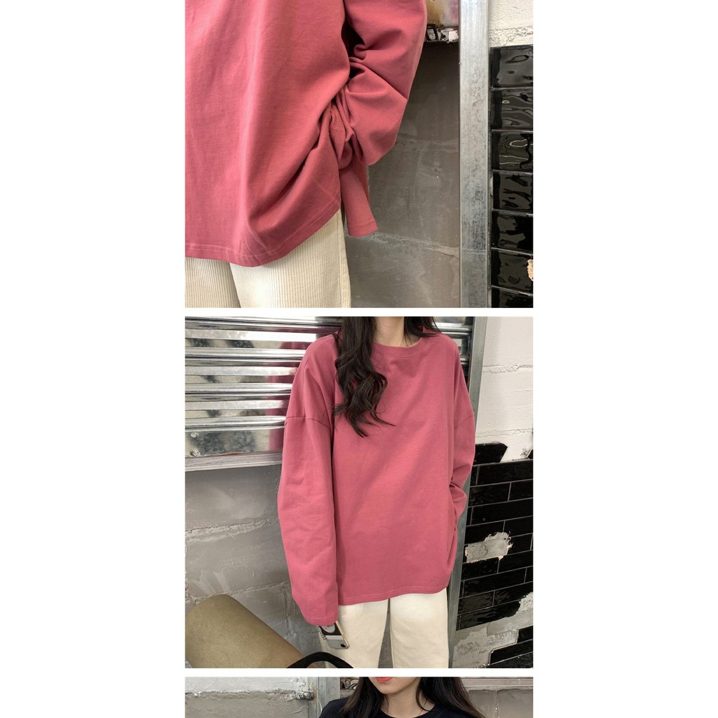 (Kèm ảnh thật) Áo Longsleeves xẻ tà, JACKLANE, Áo nam nữ dài tay oversize trơn Unisex Jack lane TB0014