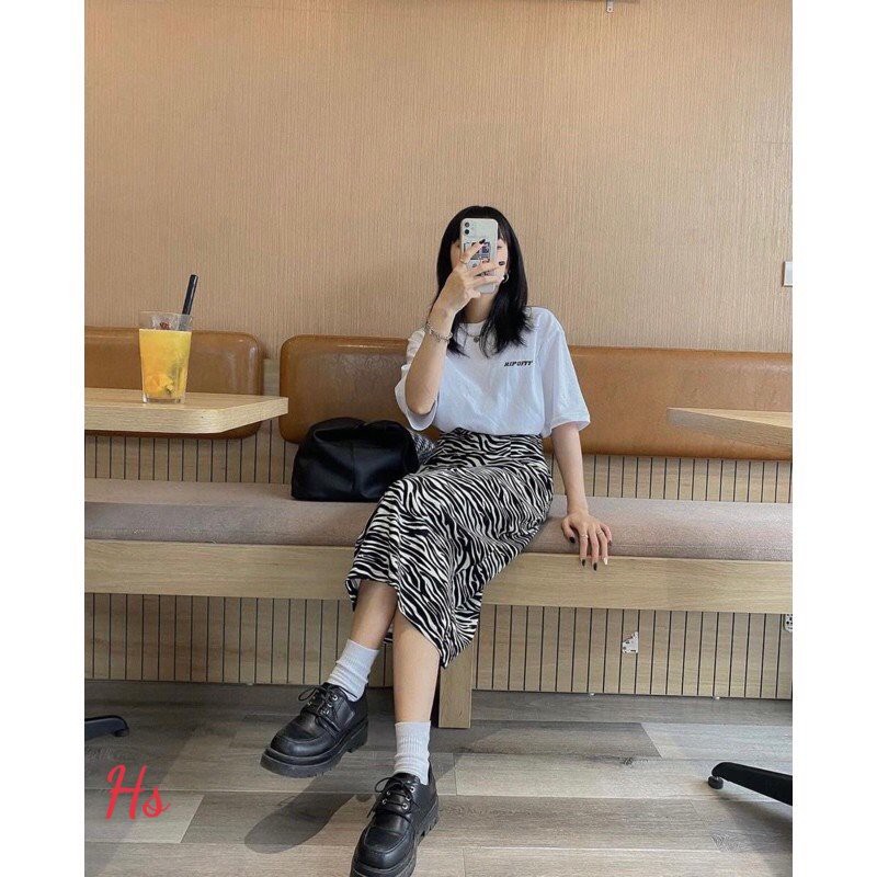 Set Bộ Áo Thun + Chân Váy Ngựa Vằn RIP Unisex X.store Có Ảnh Thật + Đánh Giá