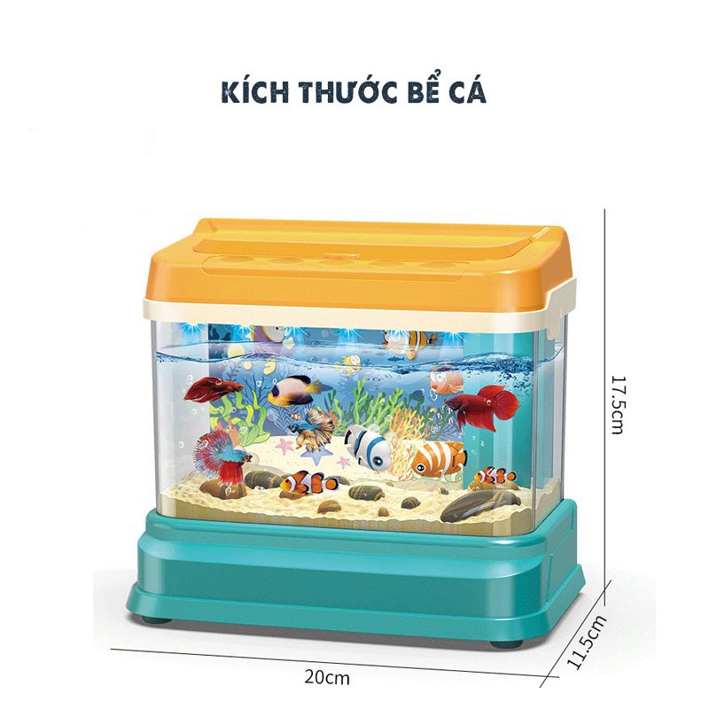 Bể cá đồ chơi cao cấp có cá đồ chơi để bé câu cá, đồ chơi câu cá có âm nhạc và đèn sáng-Beekids