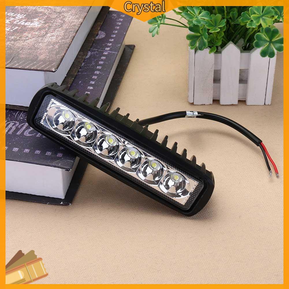 【☄】Universal Waterproof Single Row 6x3W LED Spot Light Bar Emergency Work Lamp-182483