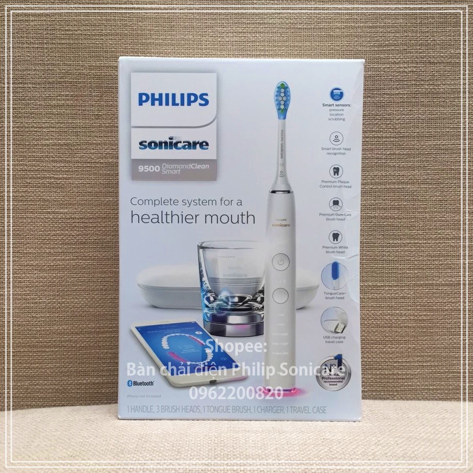 [CAO CẤP] Philips Sonicare 9400 và 9500 DiamondClean Smart - Bàn chải điện thông minh kết nối Bluetooth