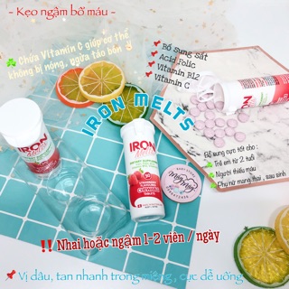 Viên kẹo sắt iron melts 50 viên date 08/2023