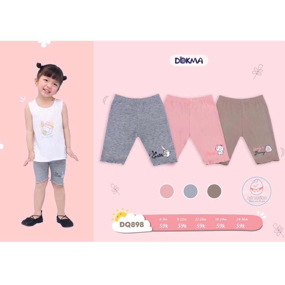 DQ898 Quần legging bé gái Dokma vải cotton tăm (9-36M)