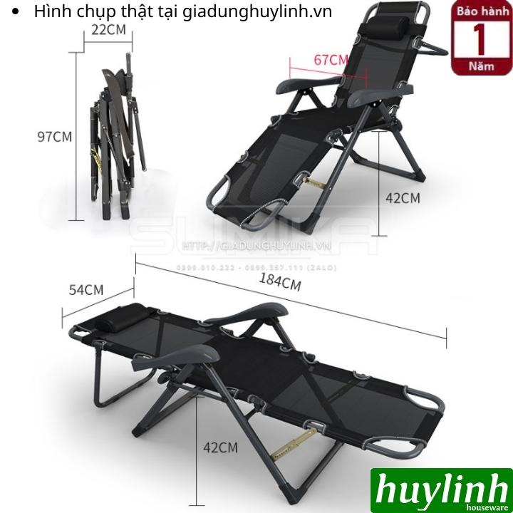 Giường - ghế xếp gấp thư giãn Sumika 168 - Tặng khay để ly - Tải trọng 300kg