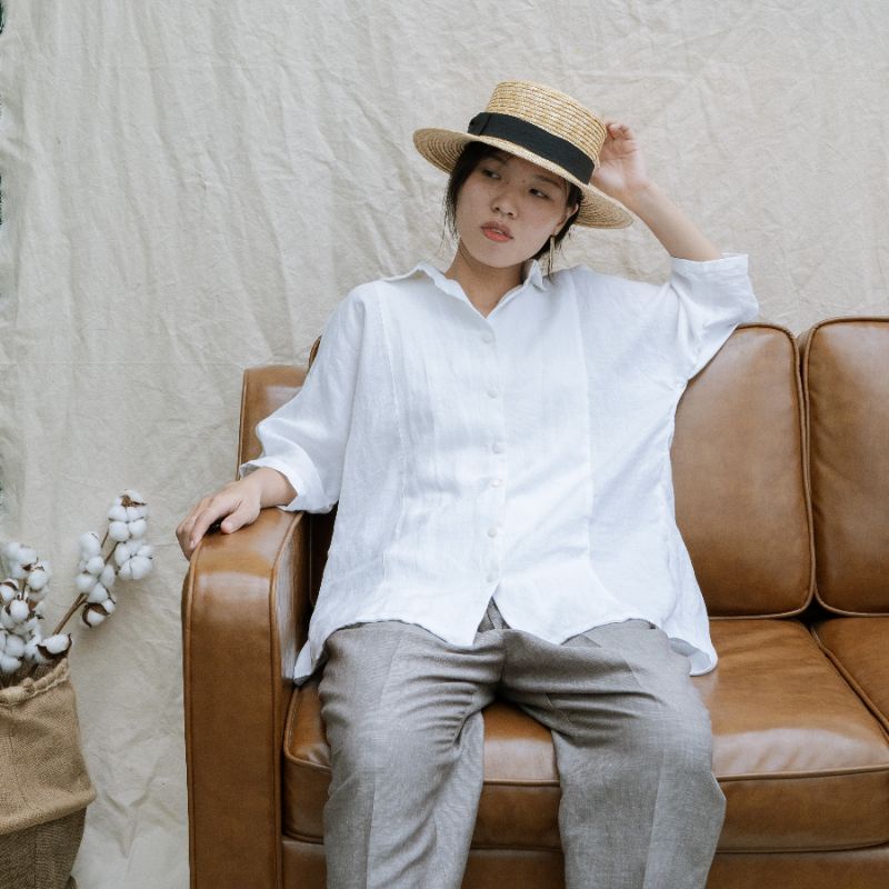 Áo linen sơmi kiểu MAAY