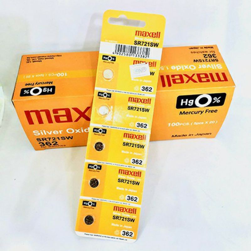 5 viên pin đồng hồ SR721W/ 362 Maxell