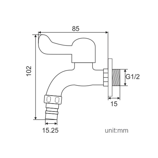 Vòi xả lạnh inox304 ZT702-3EC