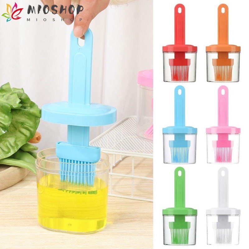 Chổi cọ quét dầu ăn có bình đựng dầu tiện dụng cho làm bánh, nướng BBQ , nồi chiên không dầu - Chổi phết dầu silicon xịn