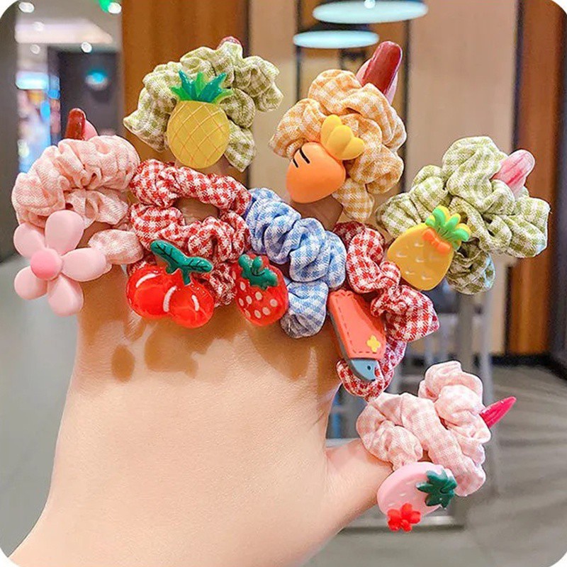 Dây Buộc Tóc Vải Xinh Xắn Phong Cách Hàn Nhật Cho Bé Gái