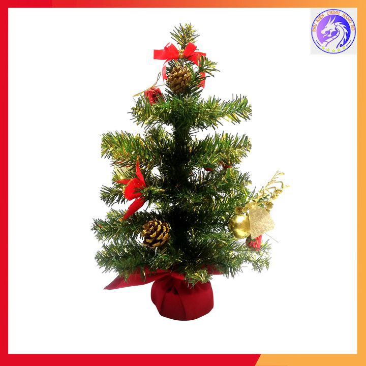 Cây thông Noel nở hoa mini màu xanh vàng cây thông giáng sinh để bàn trang trí đẹp lung linh