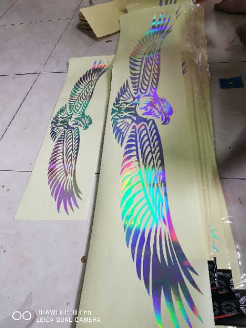 Đại bàng 7 màu tem trang trí xe tải.