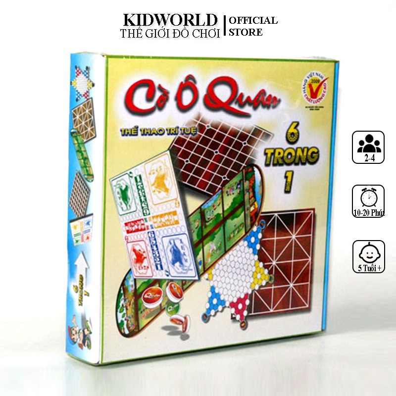 Set 6 Bộ Cờ Ô Quan, Cờ Vây, Cờ Caro, Cờ Cá Ngựa, Cờ Nhảy, Cờ Gánh