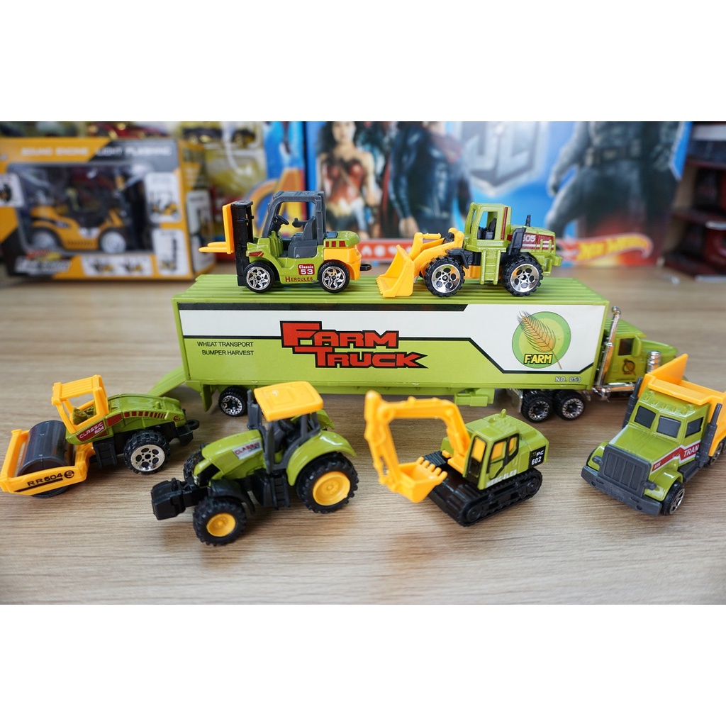 Bộ xe mô hình tô tô công trình Die cast các loại tỉ lệ 1:64 đồ chơi trẻ em