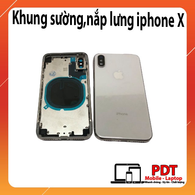 Khung sườn, nắp lưng iPhone  X  ( nút nguồn , nút volume , nút gạt rung , khay sim )