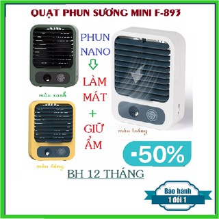 Quạt phun sương mini✨Quạt tích điện✨Quạt hơi nước F893 sạc điện usb, quạt điều hòa hơi nước tạo ẩm để bàn,pin lion 1500m