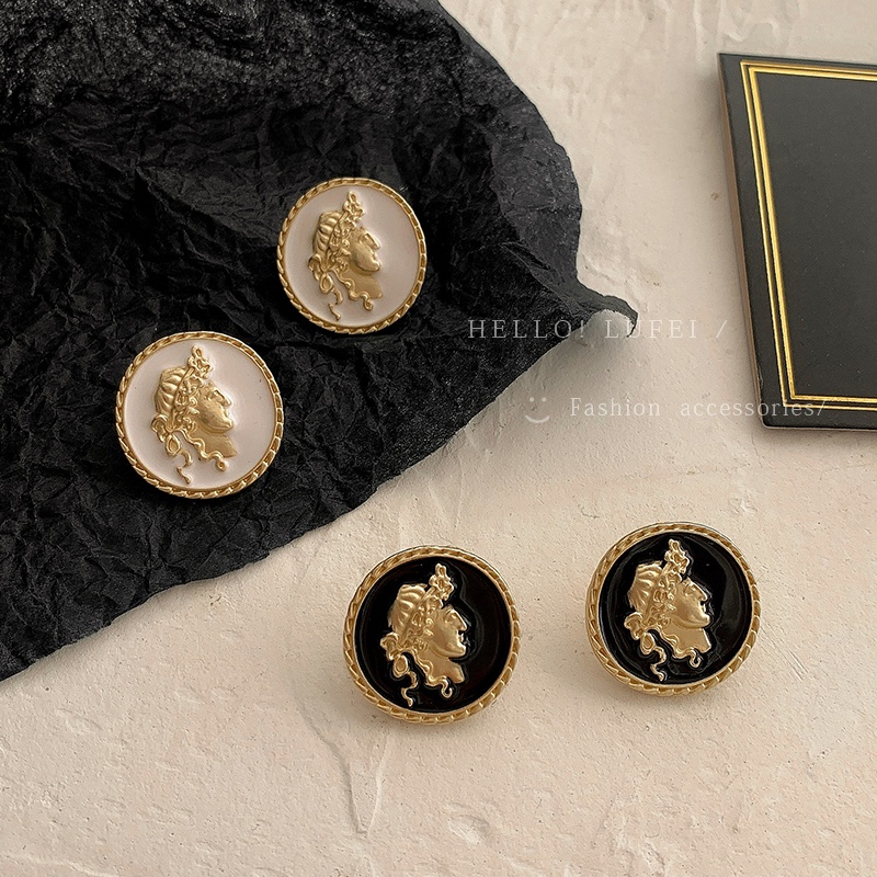 Khuyên Tai Tròn Mạ Bạc 925 Phong Cách Retro Độc Đáo Cho Nữ