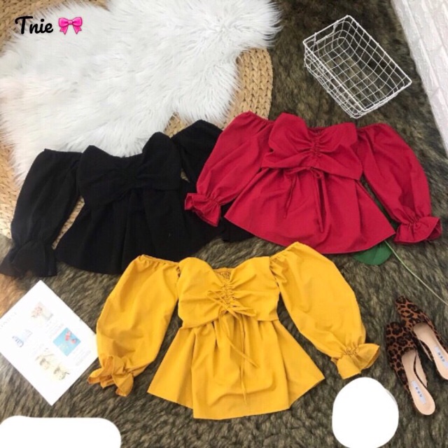 Áo bệt vai rút dây (u) | BigBuy360 - bigbuy360.vn