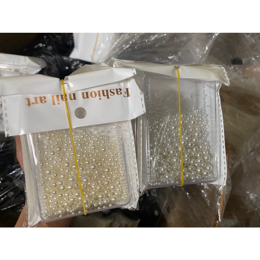 Khay Hạt Trai Tròn Set Hạt Trai Nhiều Side Nail - manh219