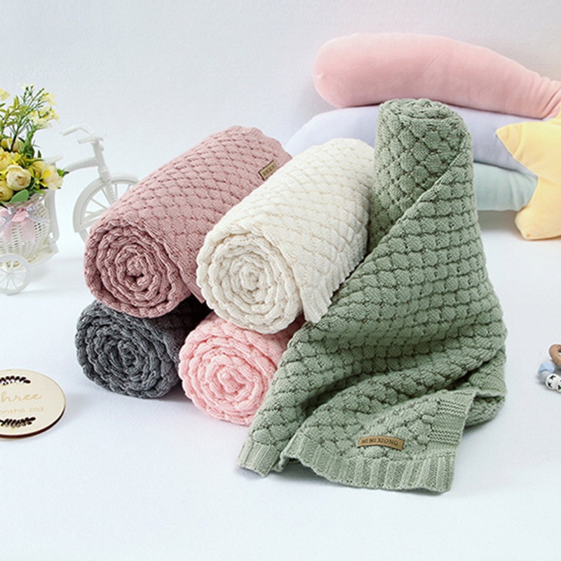 Chăn Dệt Kim Mềm Khoét Rỗng Quấn Bé Sơ Sinh Ngủ