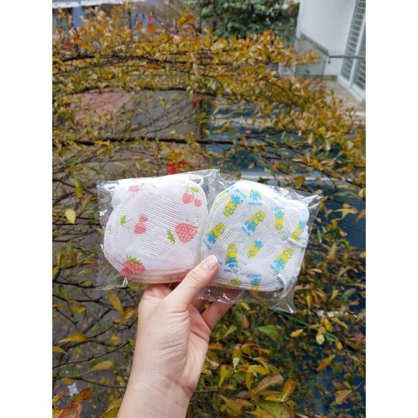 Set 20c khẩu trang 3D Gấu mầm chồi lá cho bé 1- 4y 🧸