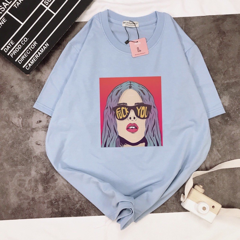 Áo Thun Tay Ngắn UNISEX in Decal IN DECAL GIRL CÔ GÁI - Hình chụp thật (Đủ size M-L-XL) - Số đo ở cuối
